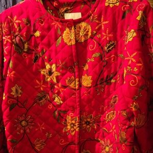 Bright Floral Quilted Blazer